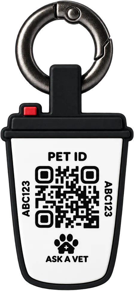 Back of the Boba Smart ID Tag with its printed QR code