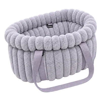 Grey Corduroy Calming Dog Carrier