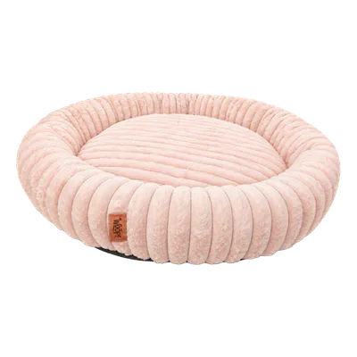 Pale pink Furry Corduroy Round Bed