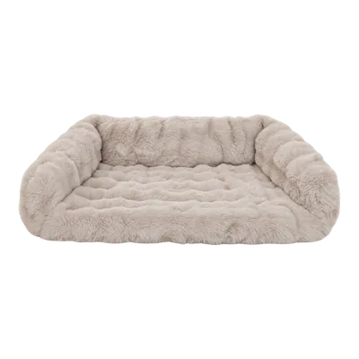 Cream Furry Curves Open Front Rectangle Bed