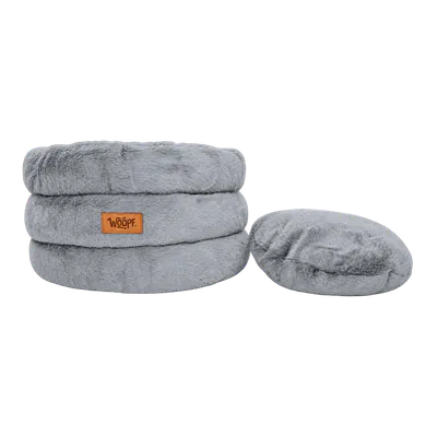 Grey Furry Range Round Bed