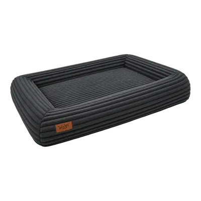 Black SNÜZ Orthopedic Corduroy Bed