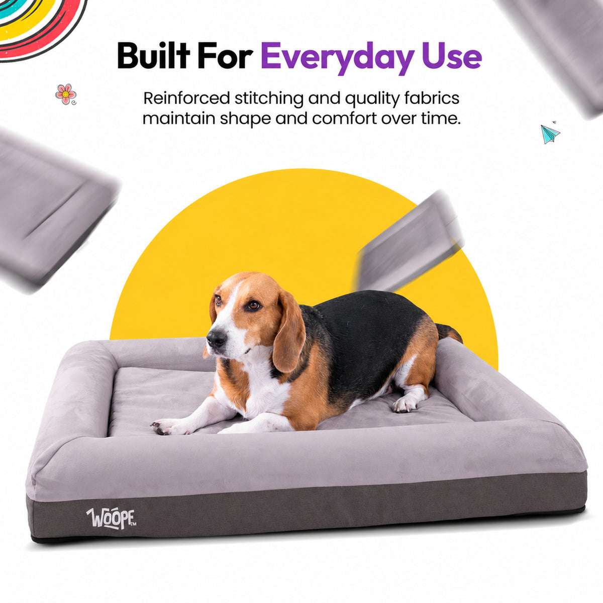 Grey | SNÜZ Orthopedic Suede Bed: Built for everyday use