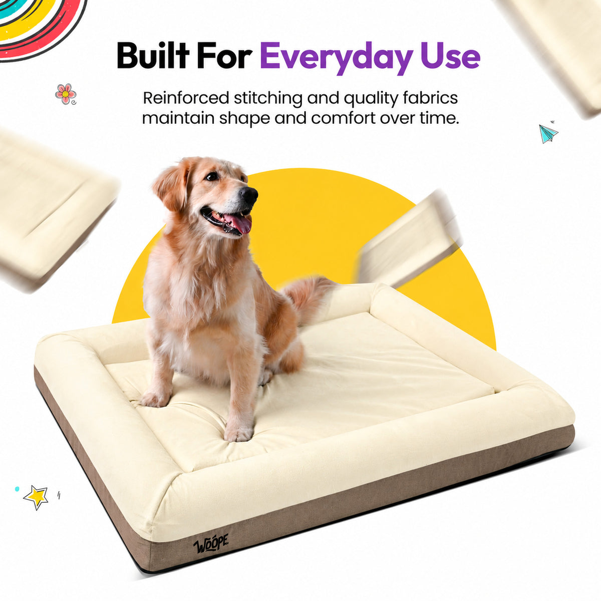 Cream | SNÜZ Orthopedic Suede Bed: Built for everyday use