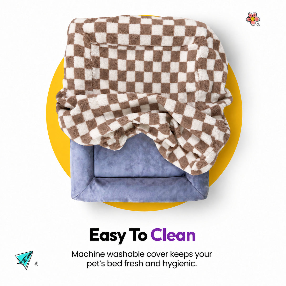 Brown | SNÜZ Bed Slip-On Cover Fleece: Easy to clean