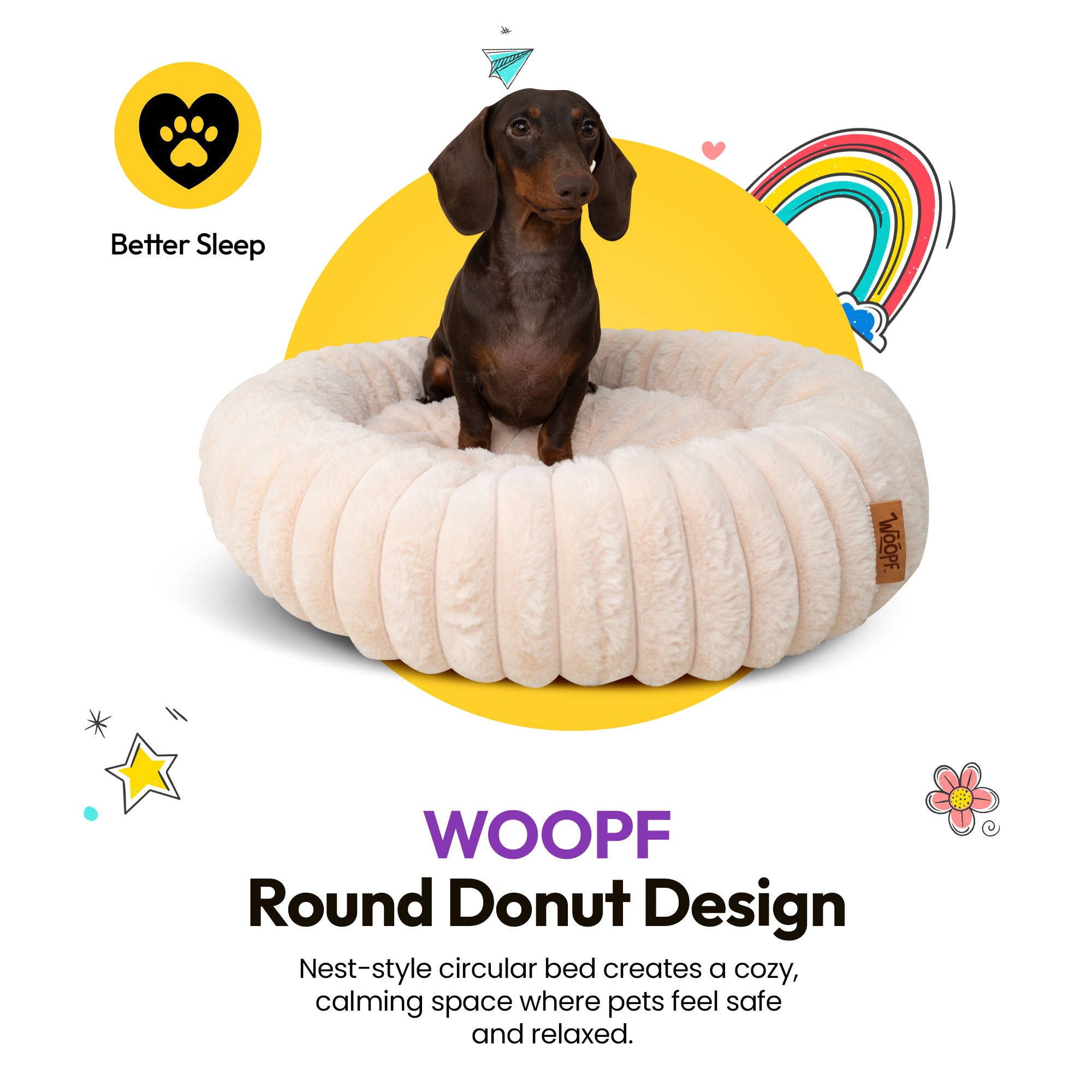Furry Corduroy Round Bed