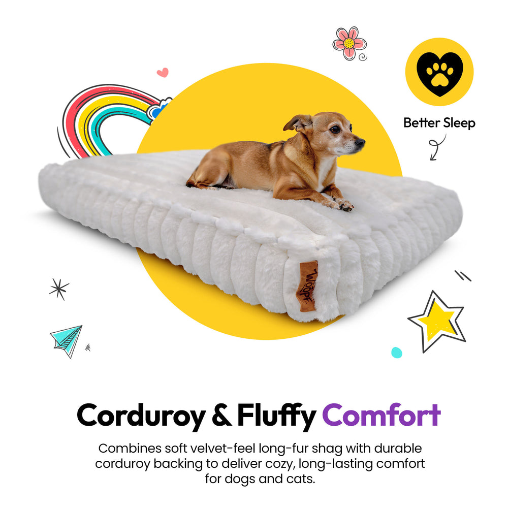 Furry Corduroy Sleeping Mat, White