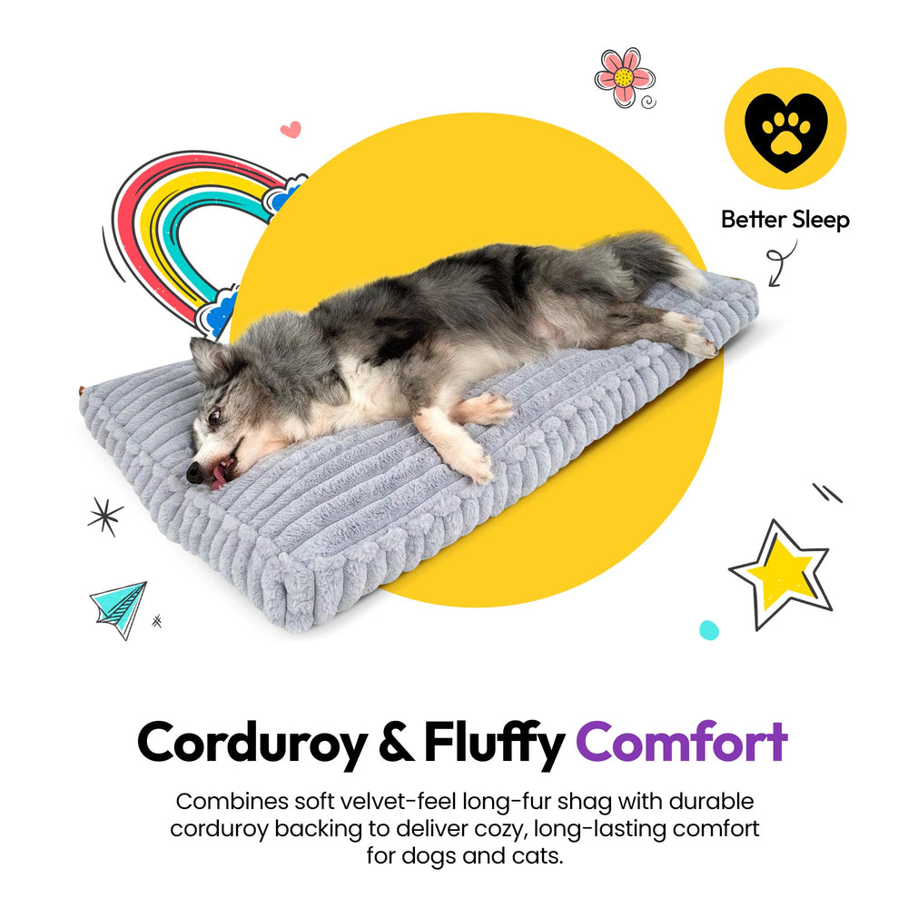 Furry Corduroy Sleeping Mat, Grey