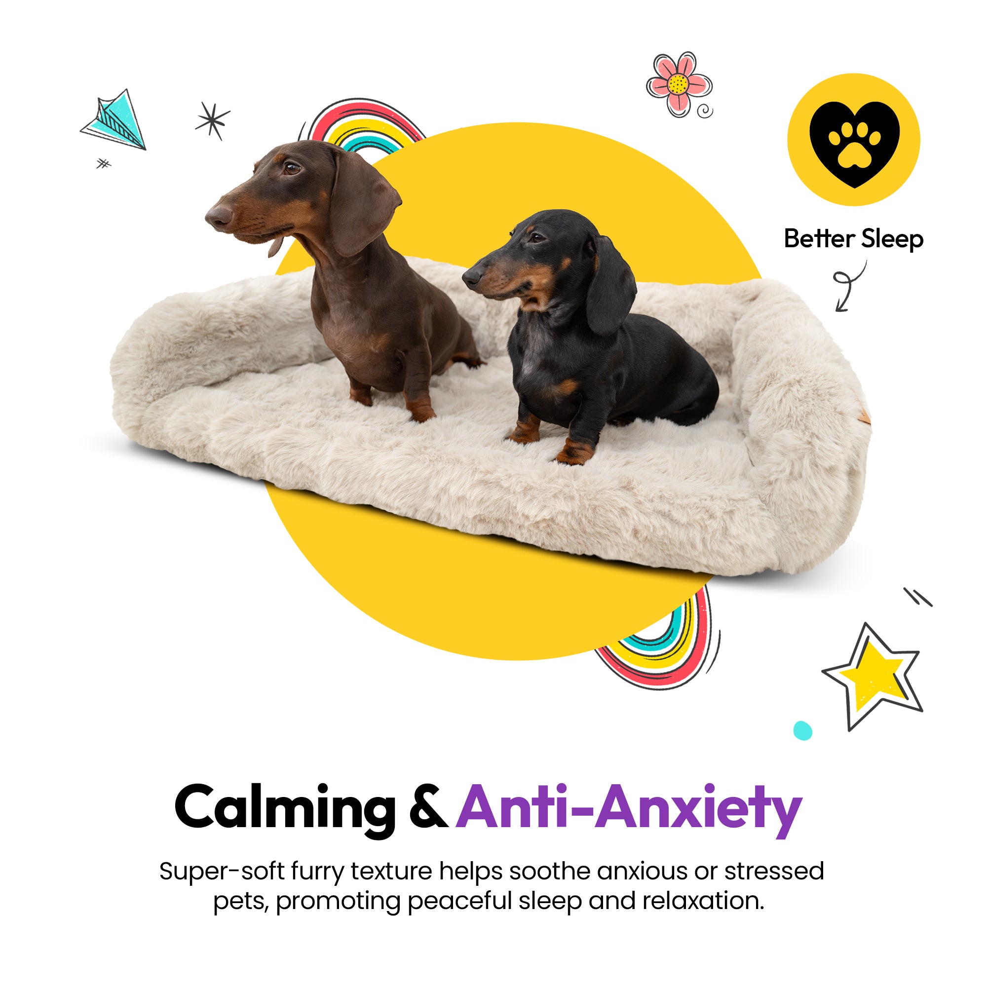 Furry Curves Open Rectangle Bed