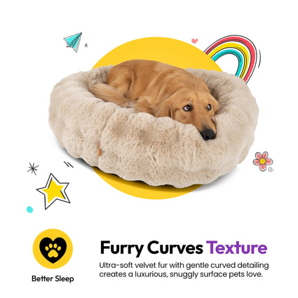 Furry Curves Round Bed