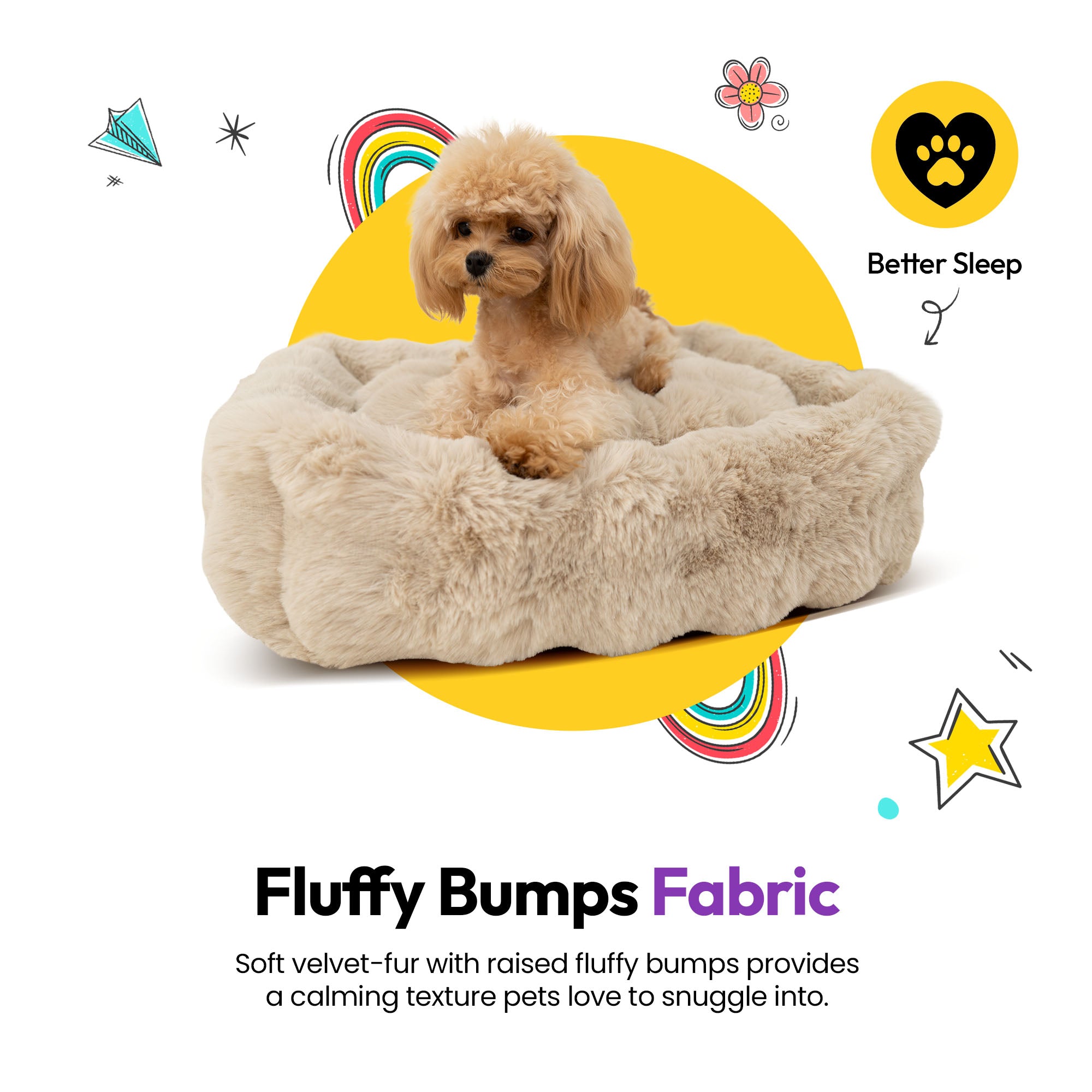 Furry Curves Rectangle Bed