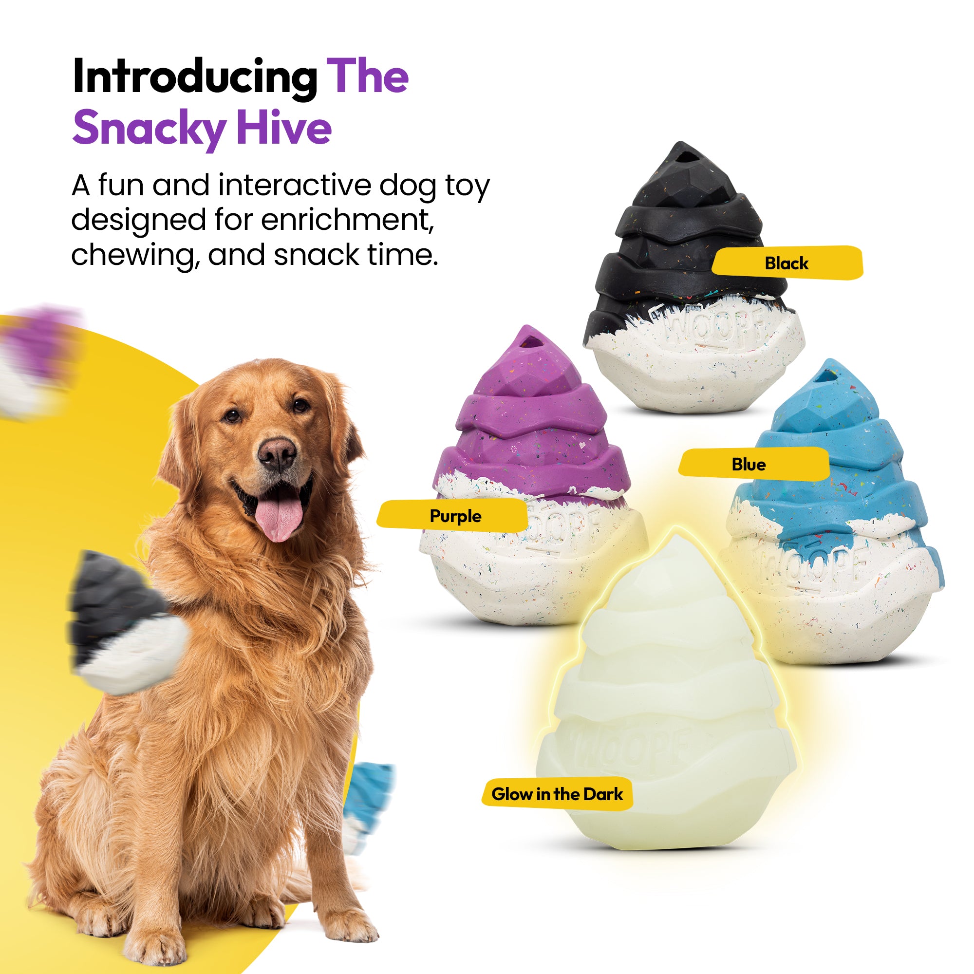 SnackyHive Treat-Dispensing Dog Toy – Enrichment Feeder