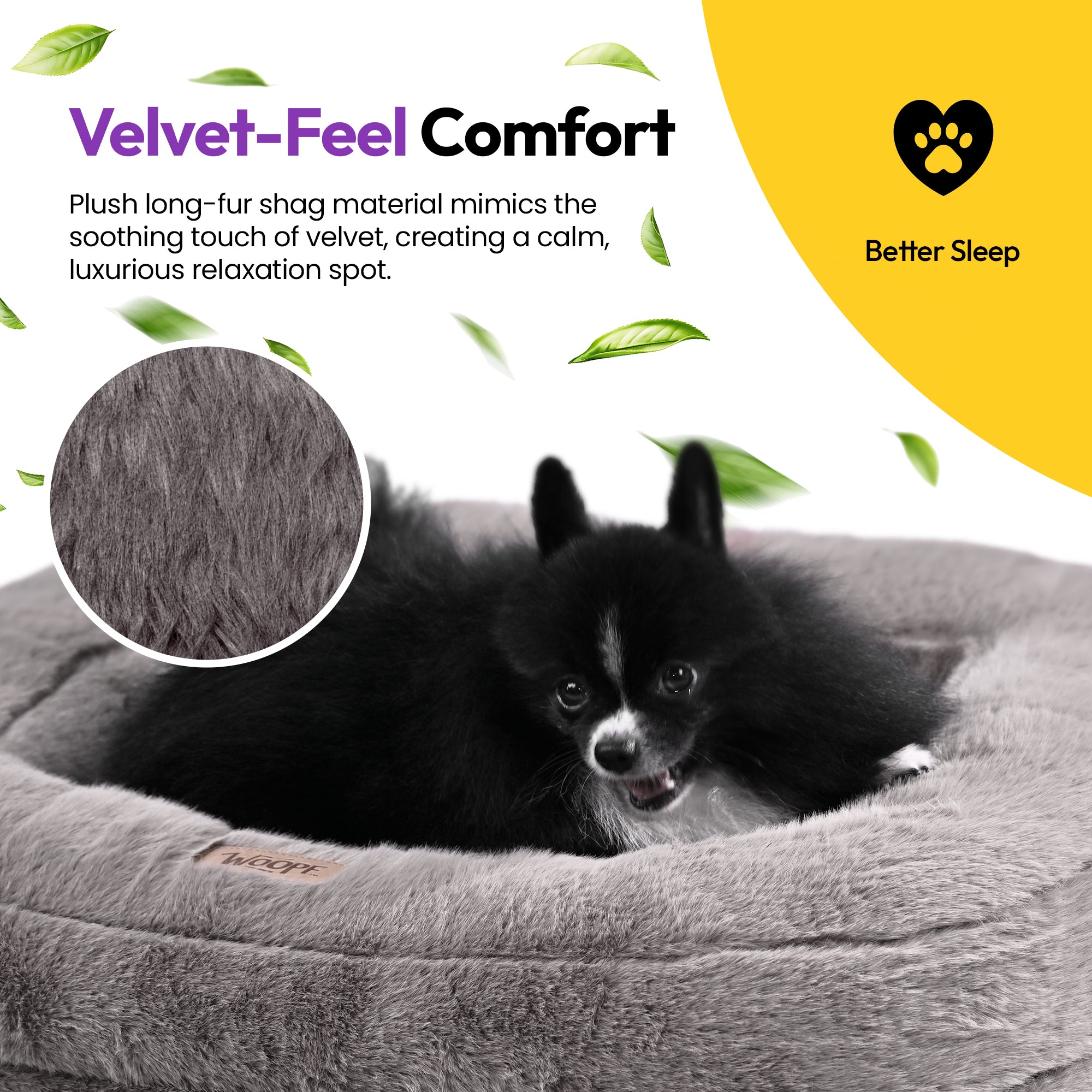 Lit rectangulaire à poils doux