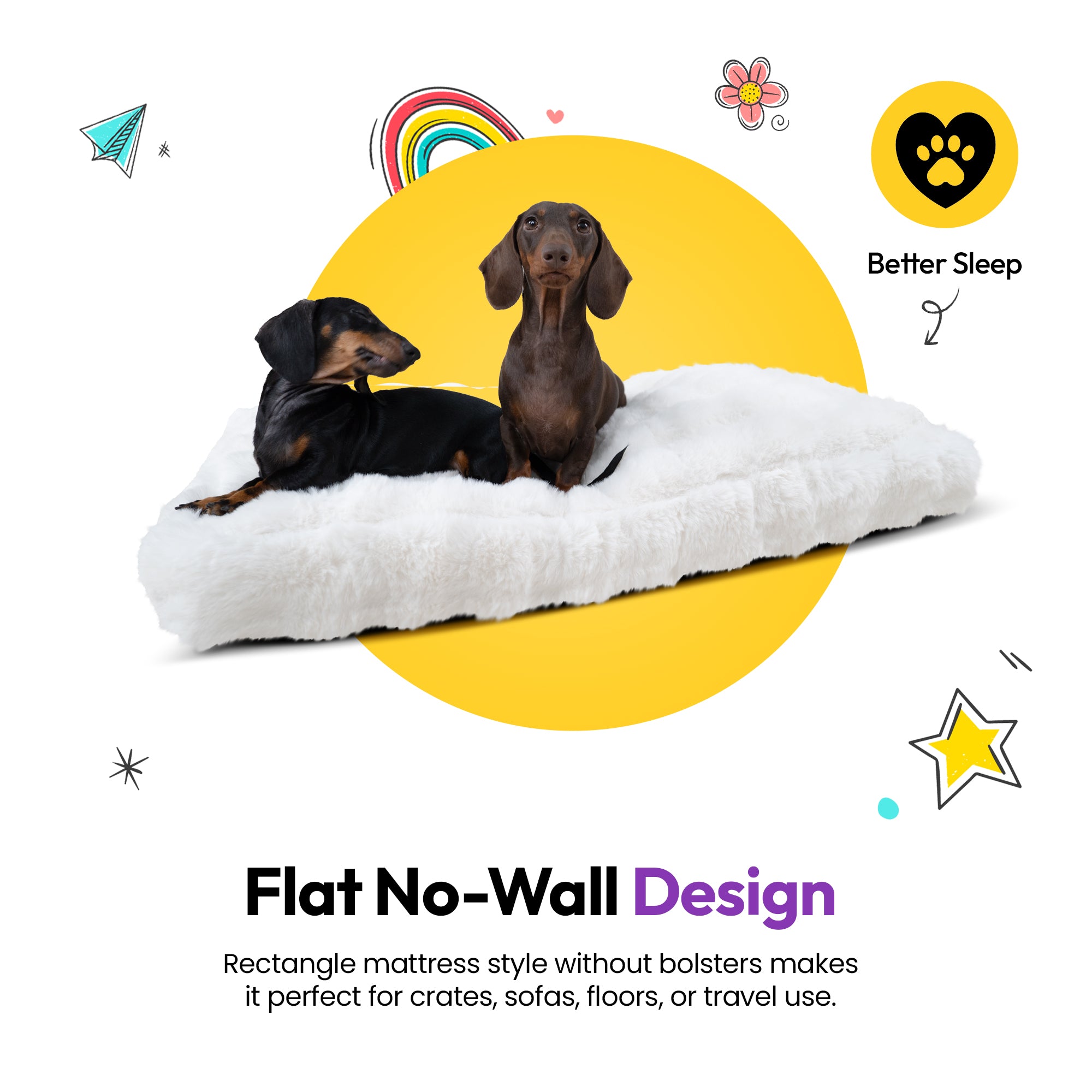 Furry Curves Rectangle Sleeping Mat