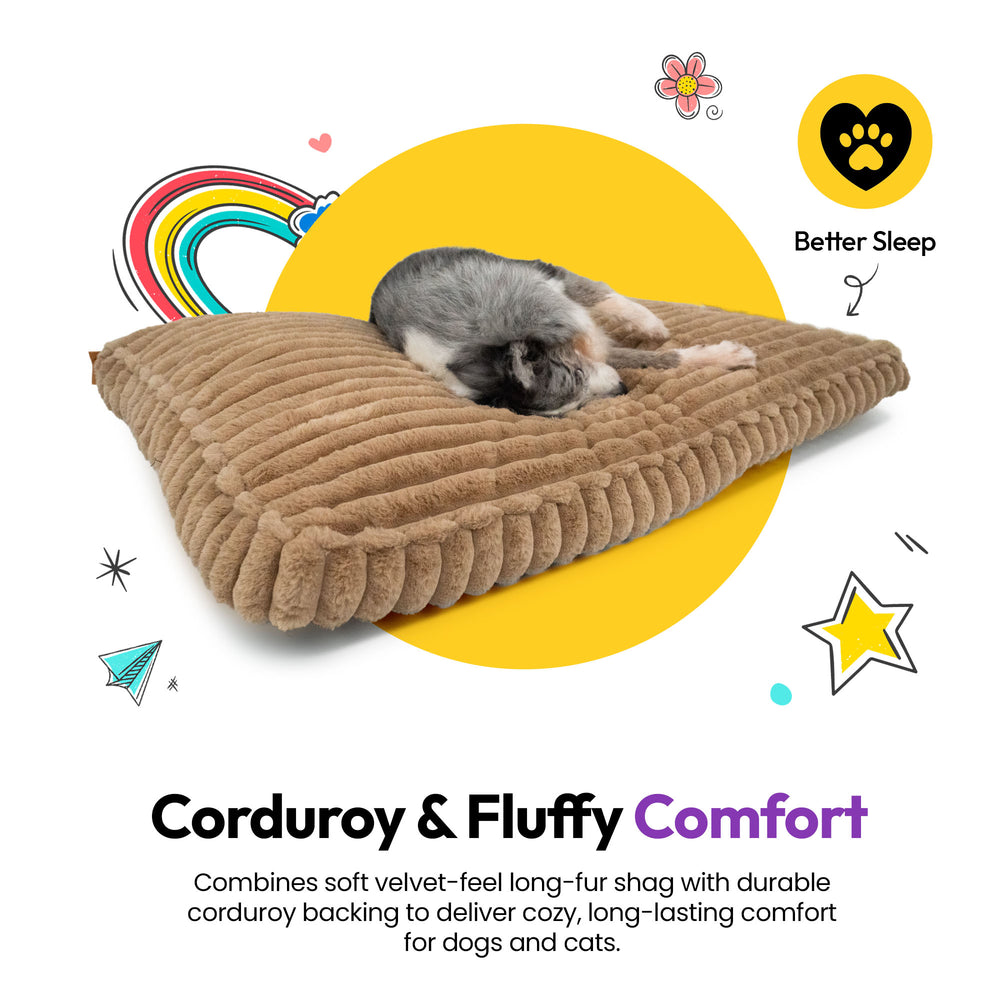Furry Corduroy Sleeping Mat, Brown