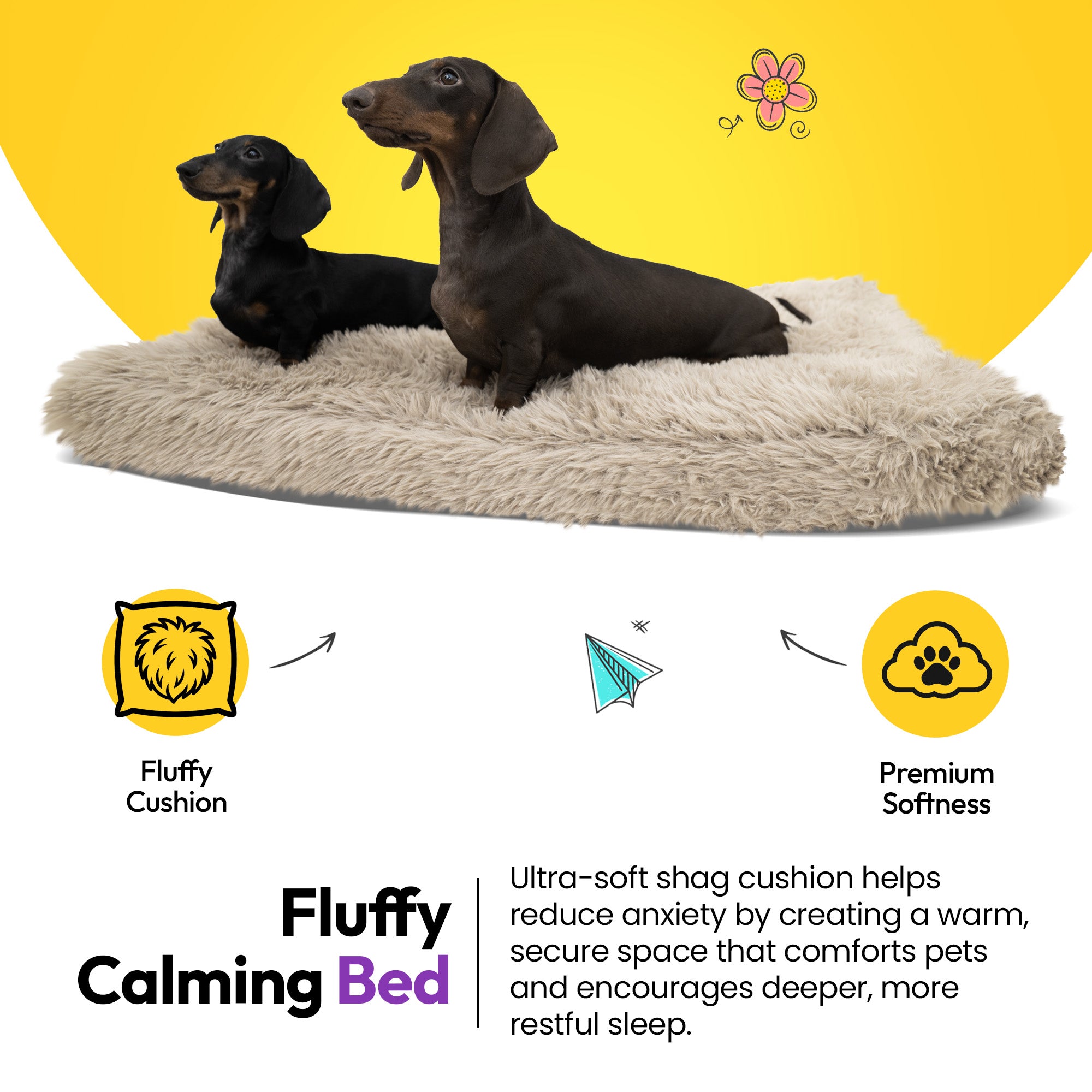 Tapis de sommeil apaisant en poils doux et touffus