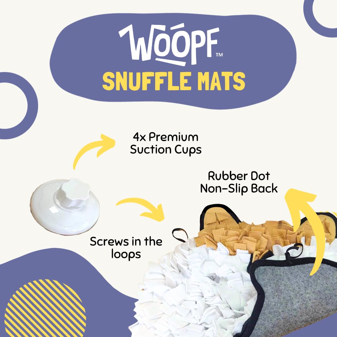WOOPF Snuffle Mat (Corgi Butt) Interactive Toy - Slow Feeder for Fun, Foraging, Digestive Health, Machine Washable with Suction Cups