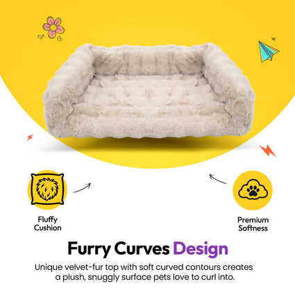 Furry Curves Open Front Rectangle Bed
