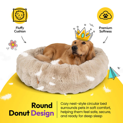 Furry Curves Round Bed