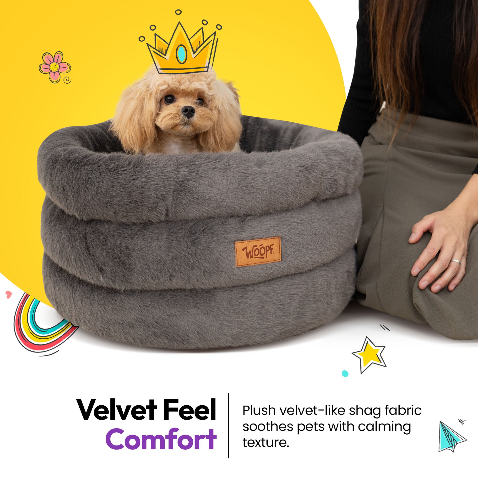 Lit rond à poils doux