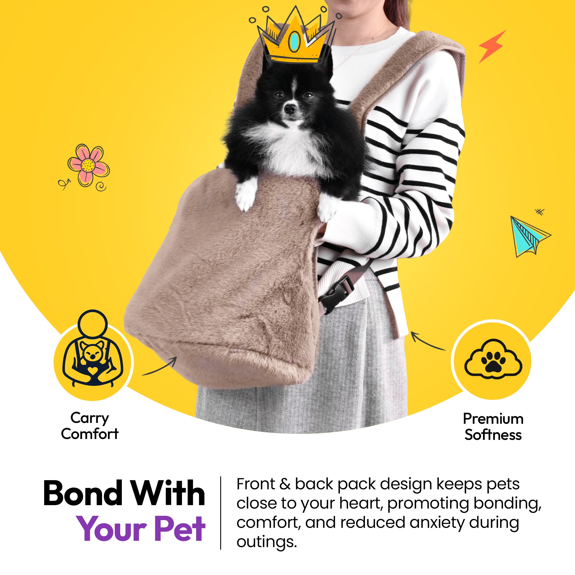 Pochette pour chiot en peluche