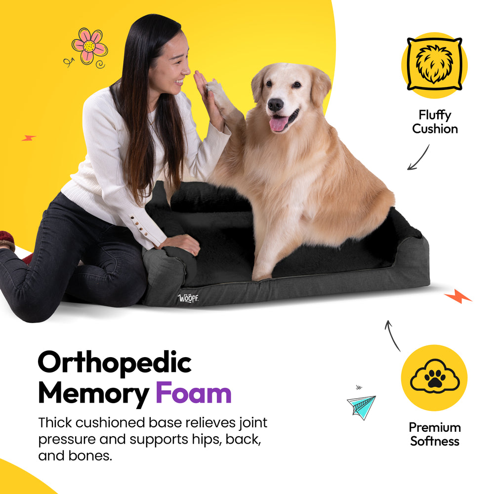 SNÖR Vet Orthopedic Bed, Black