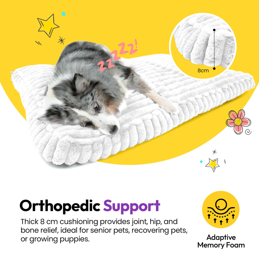 Furry Corduroy Sleeping Mat, White