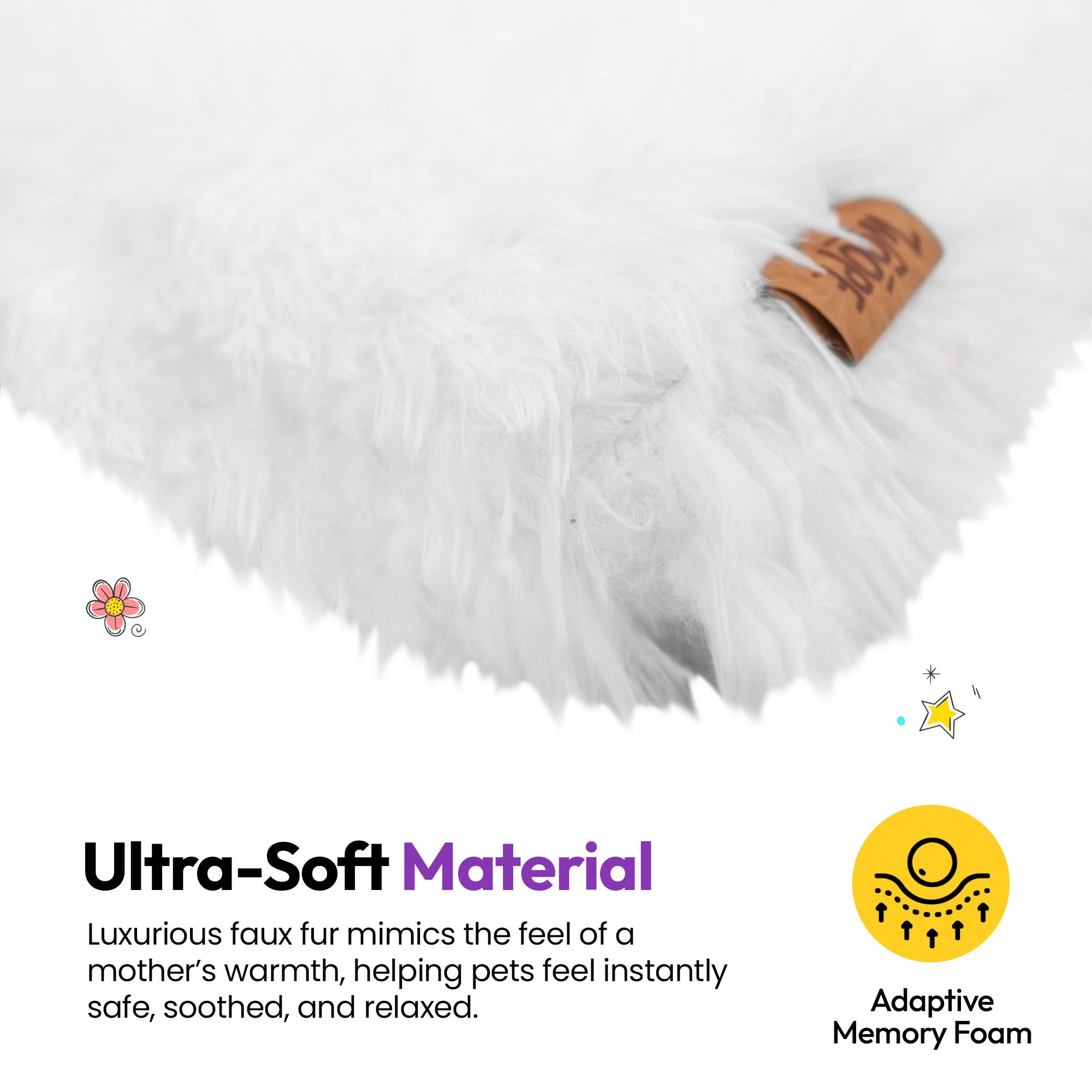 Tapis de sommeil apaisant en poils doux et touffus