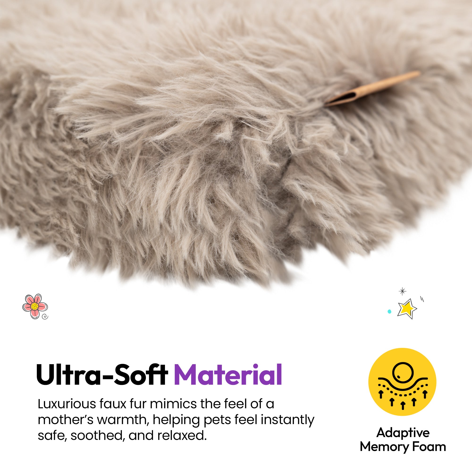 Tapis de sommeil apaisant en poils doux et touffus