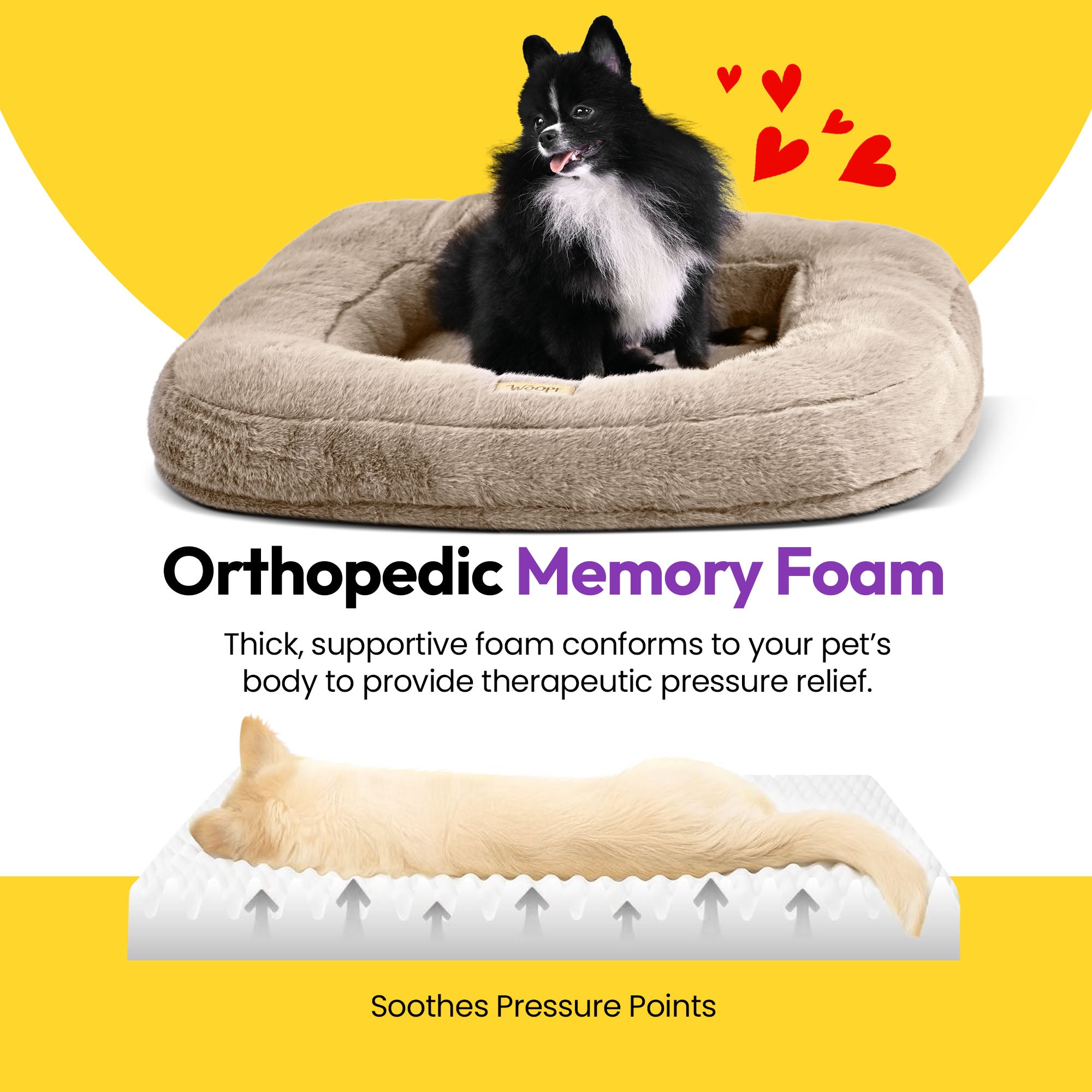 Lit rectangulaire à poils doux