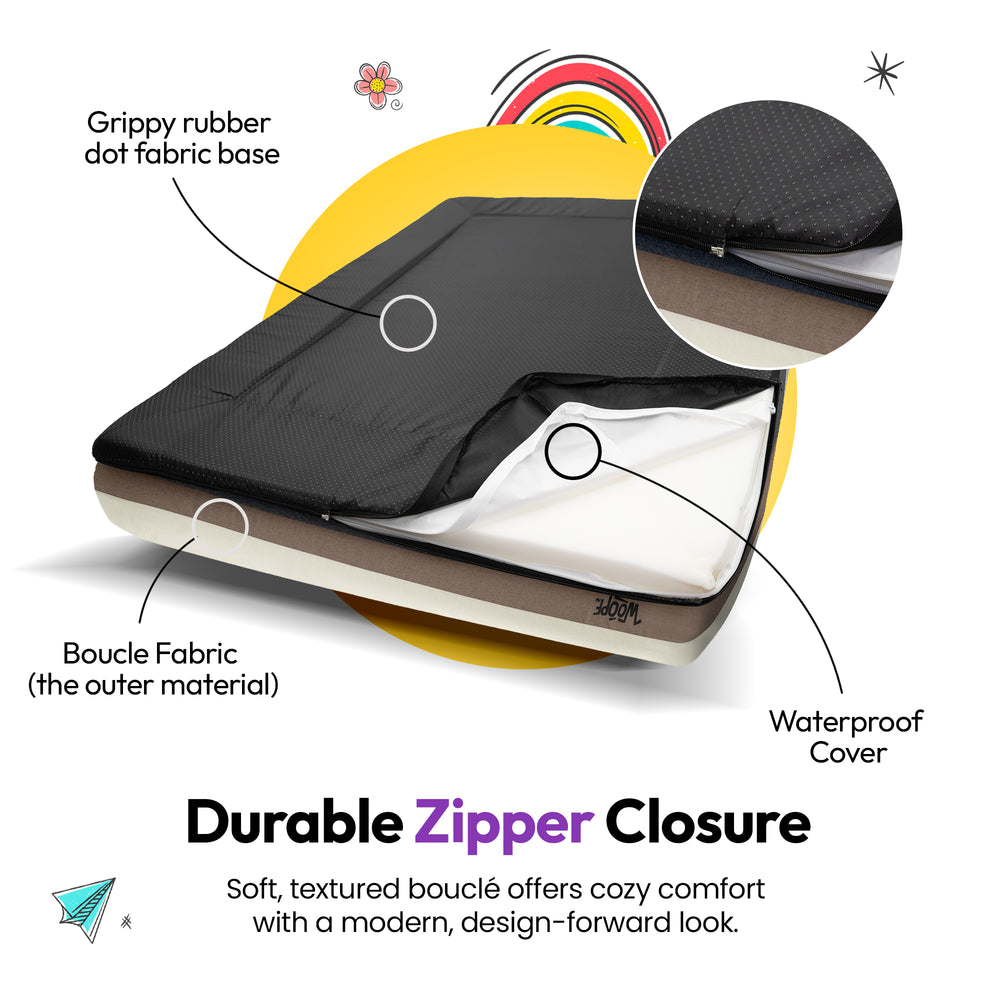 SNÜZ Orthopedic Suede Bed, Cream