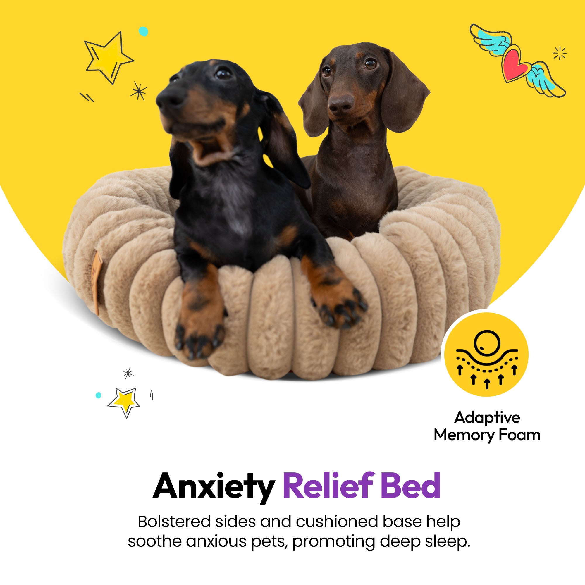 毛足の長いコーデュロイの丸い寝床