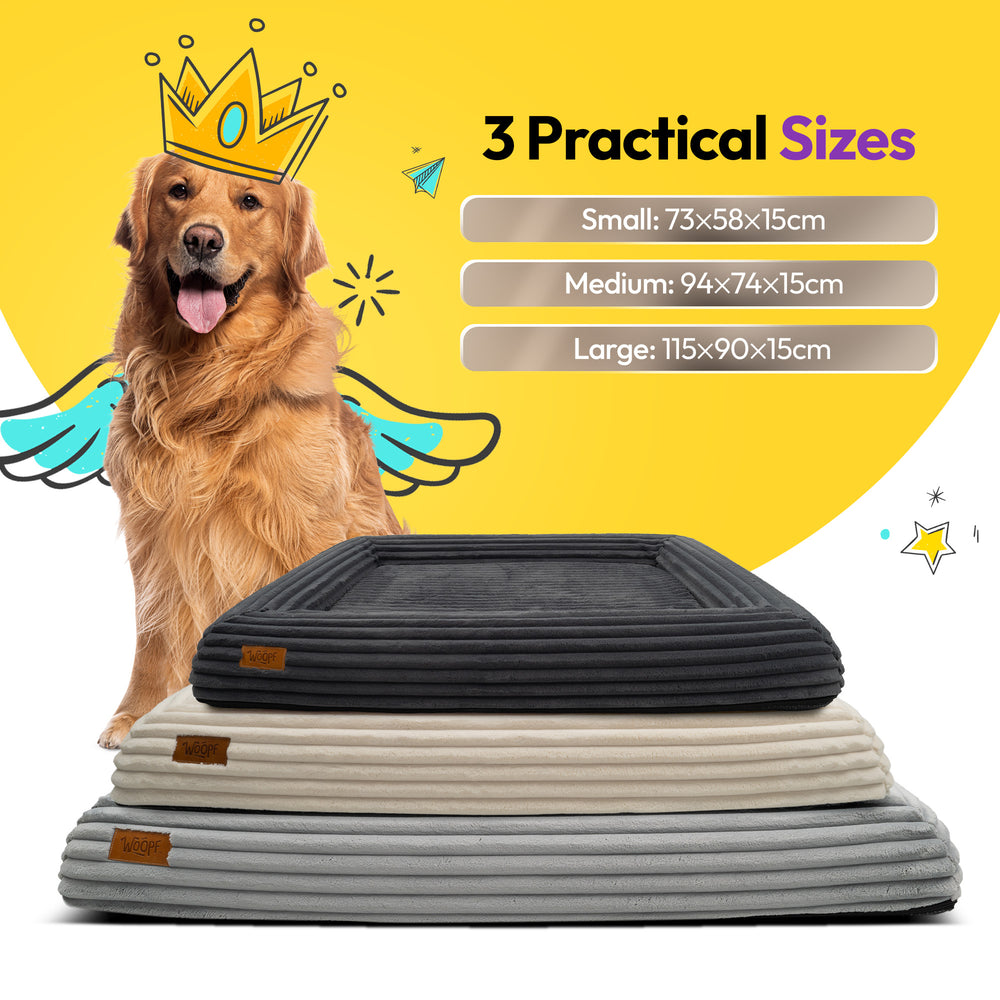 SNÜZ Orthopedic Corduroy Bed, Black