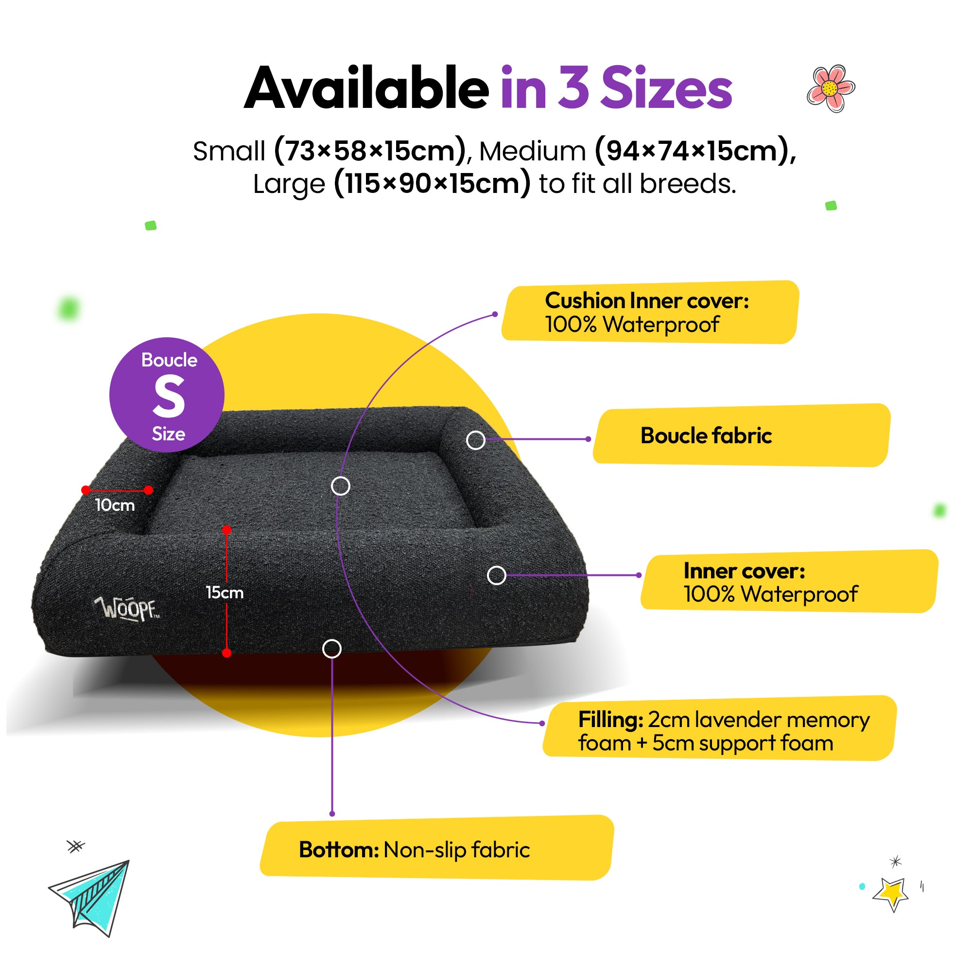 Cama ortopédica infusionada con lavanda