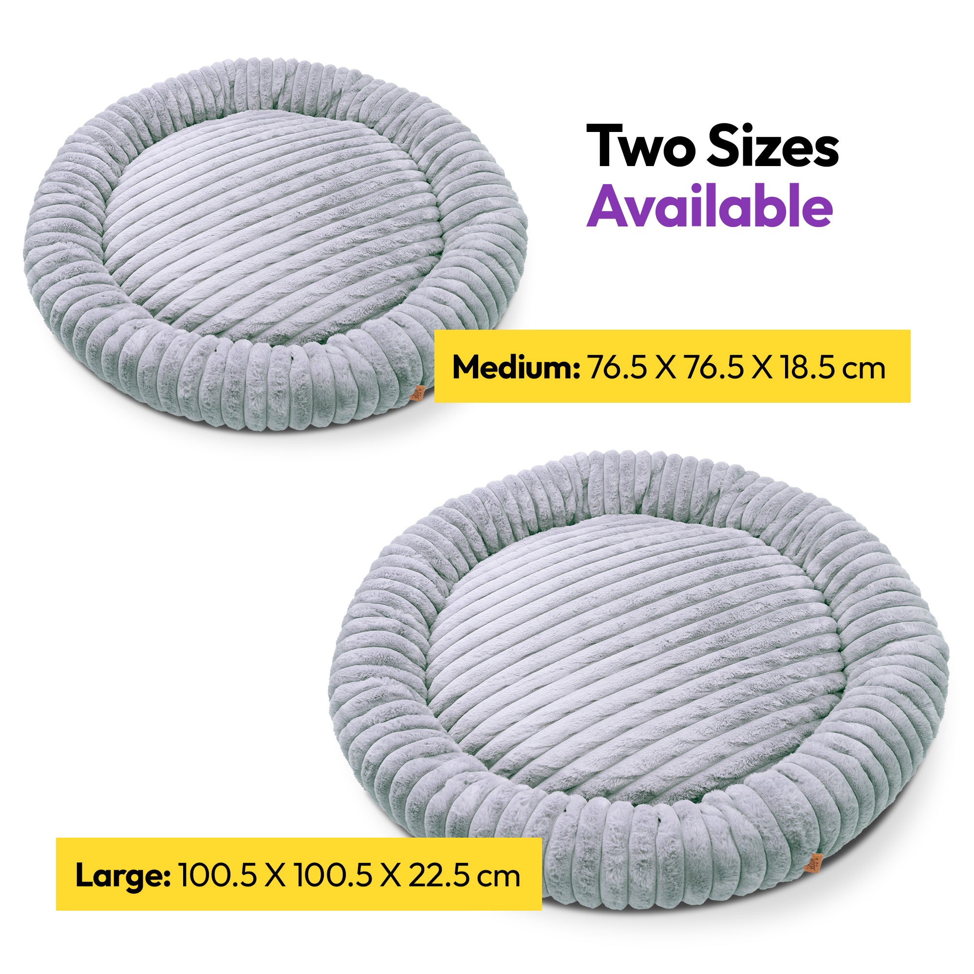 毛足の長いコーデュロイの丸い寝床