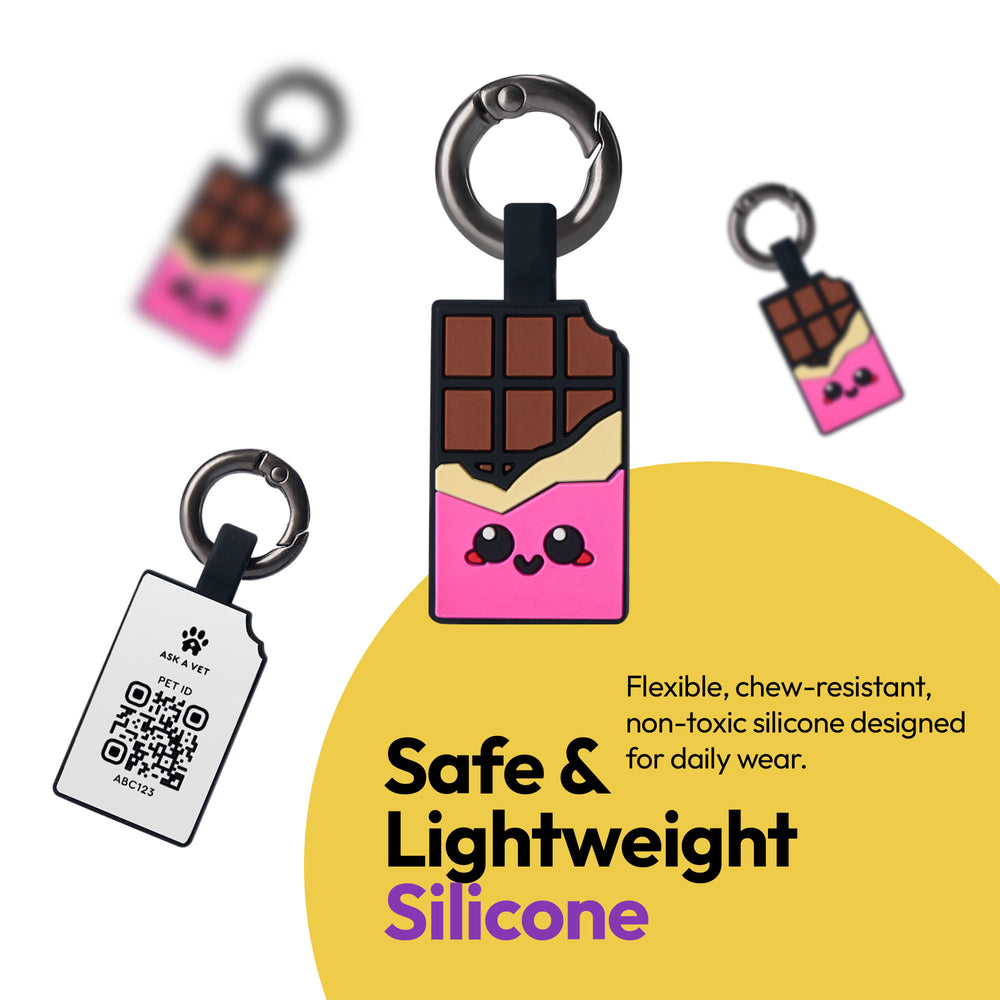 Smart ID Tag, Chocolate Pink