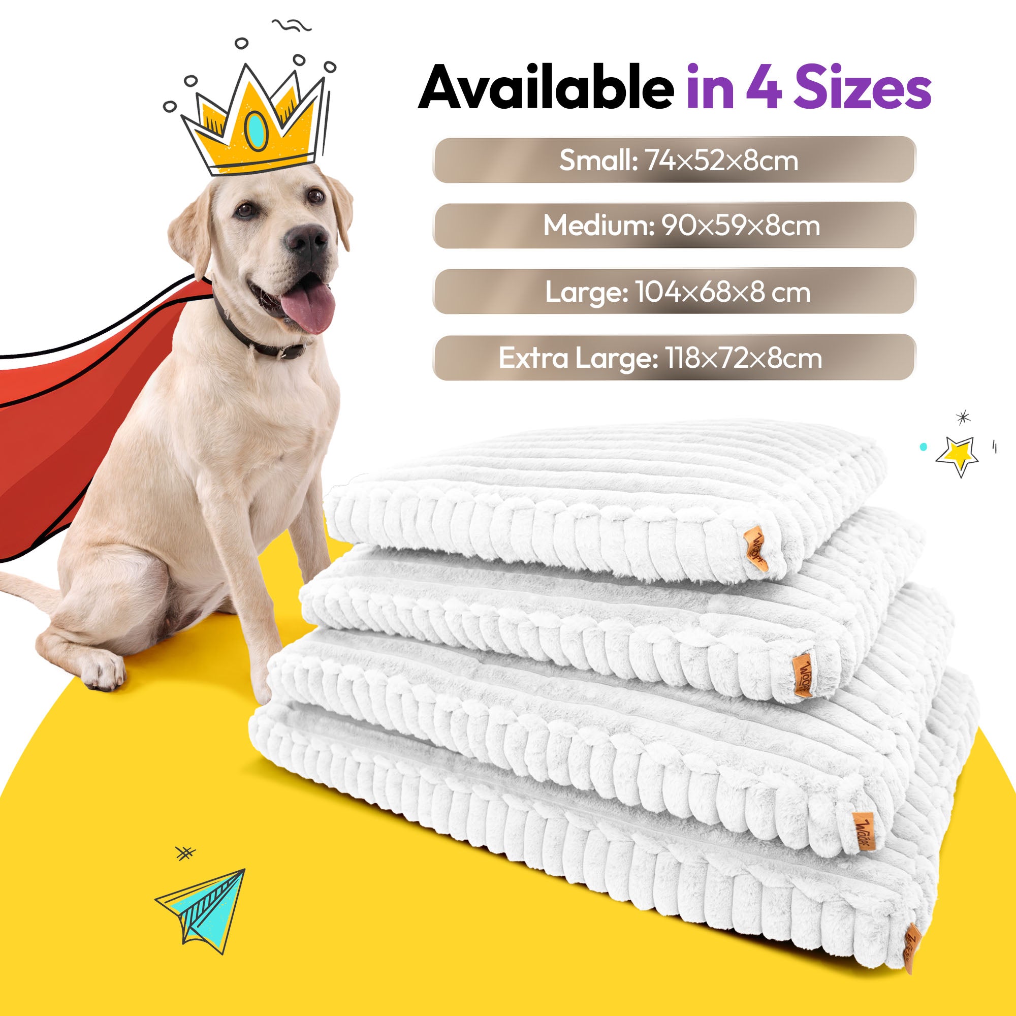 Tapis de couchage en velours côtelé duveteux