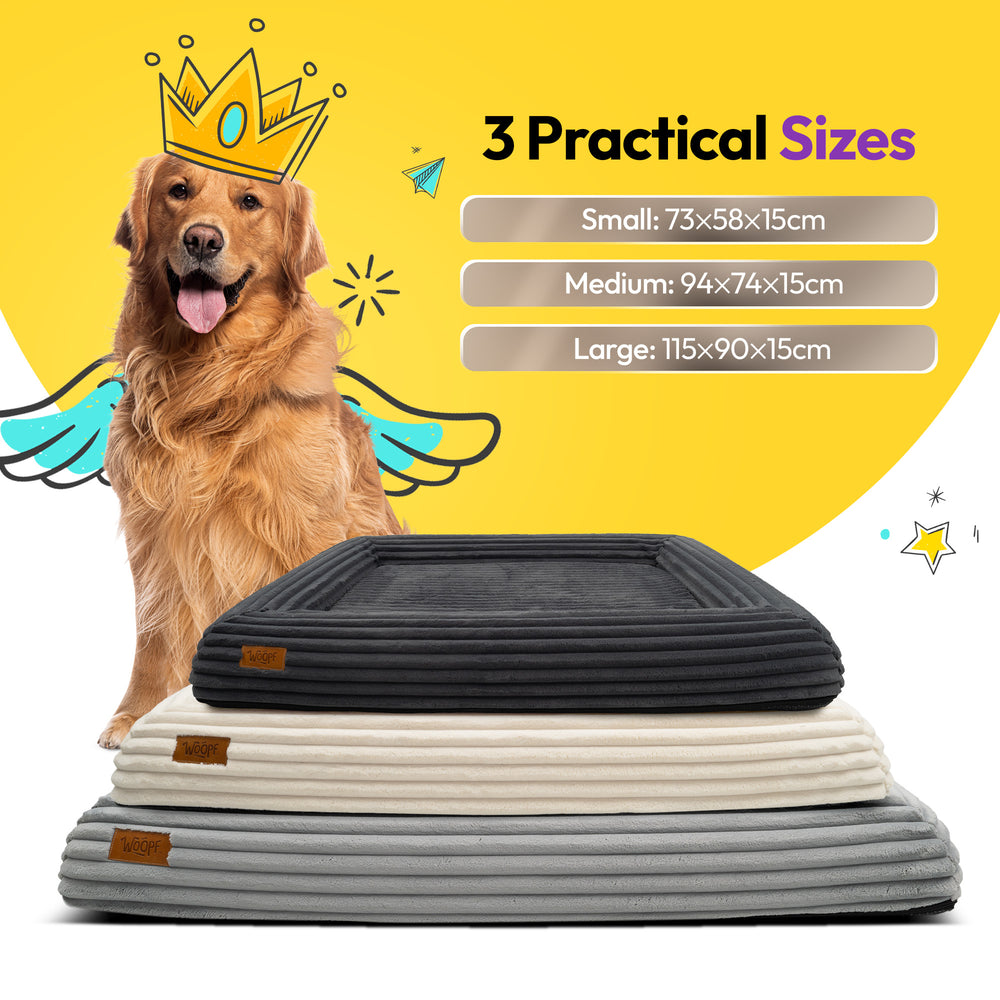 SNÜZ Orthopedic Corduroy Bed, Cream