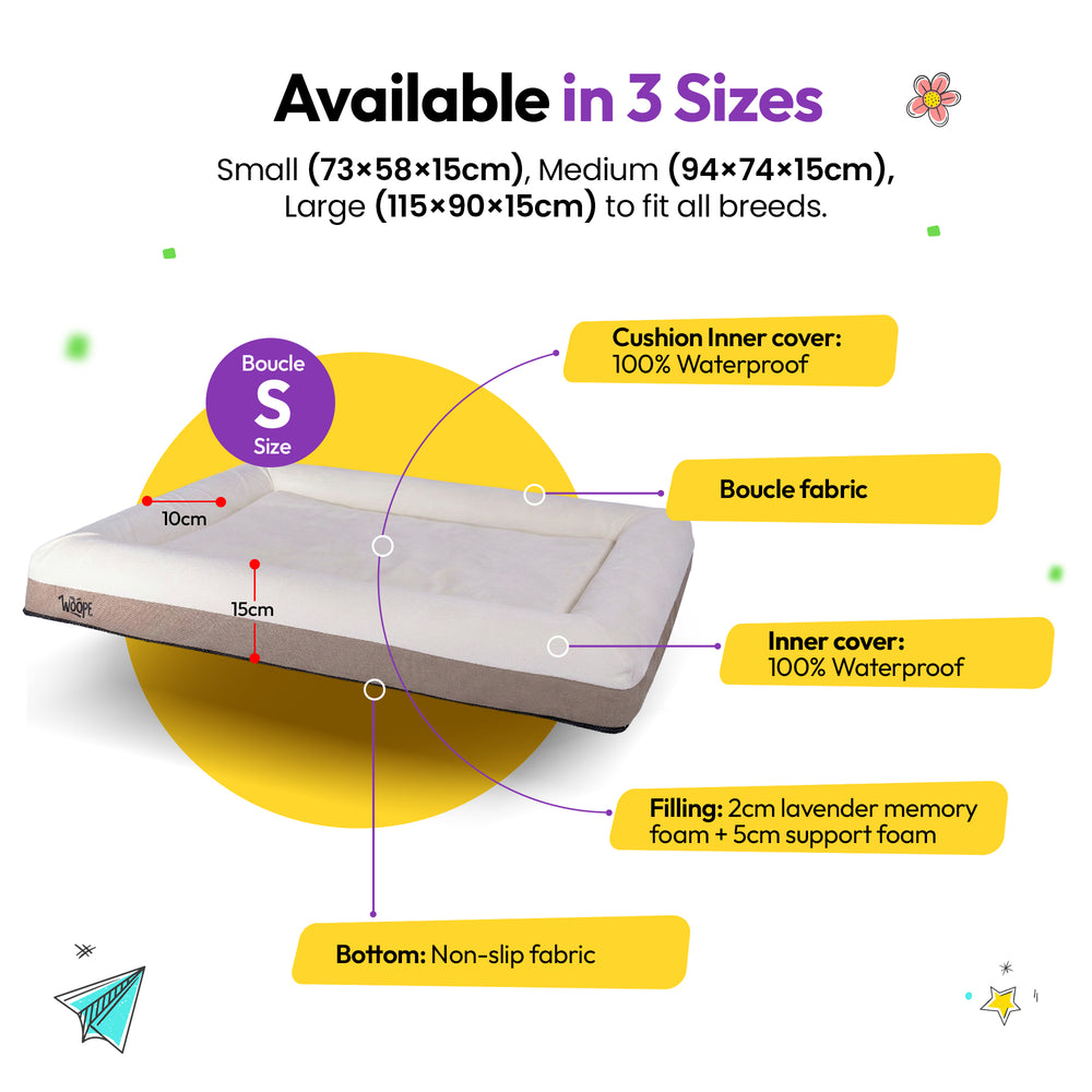 SNÜZ Orthopedic Suede Bed, Cream