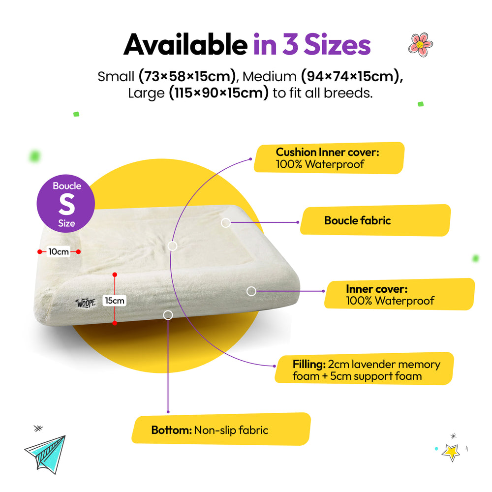 SNÜZ Bed Slip-On Cover (Faux Velvet Fur), Cream