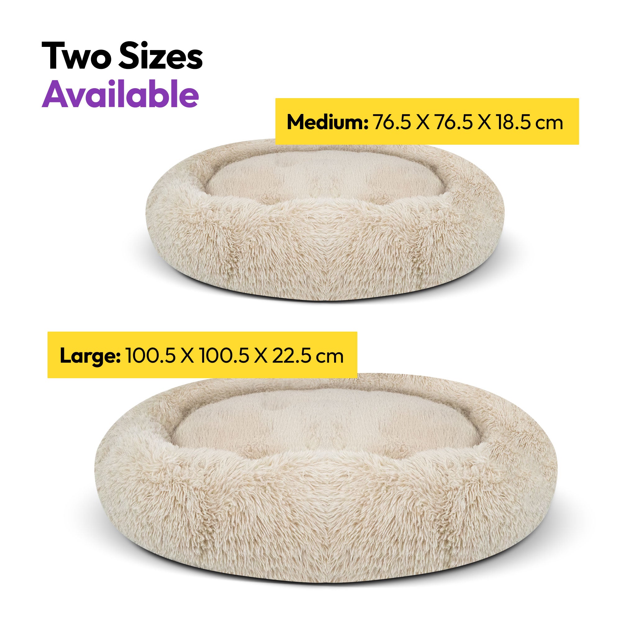 Lit rond apaisant en peluche moelleuse