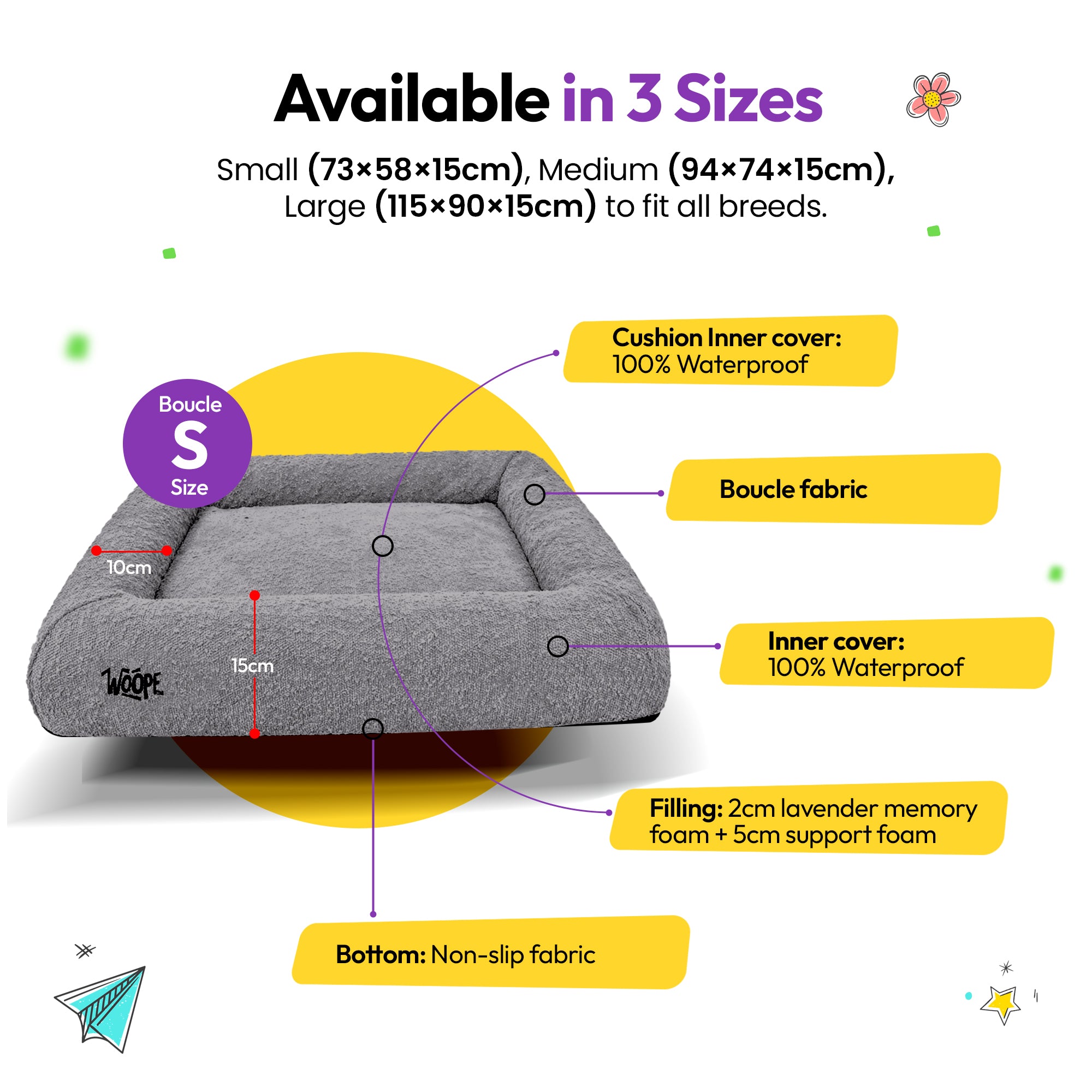 Cama ortopédica infusionada con lavanda