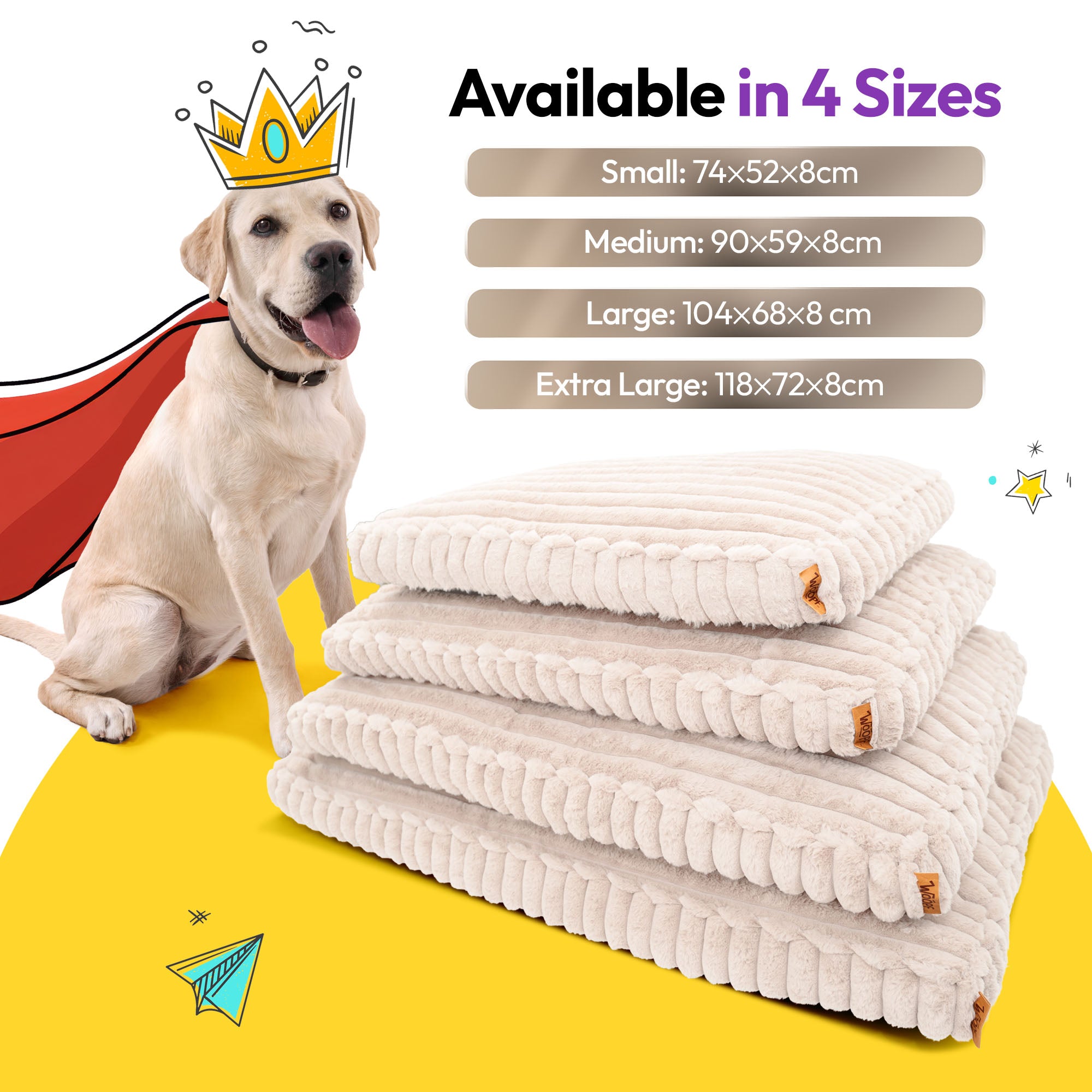 Tapis de couchage en velours côtelé duveteux