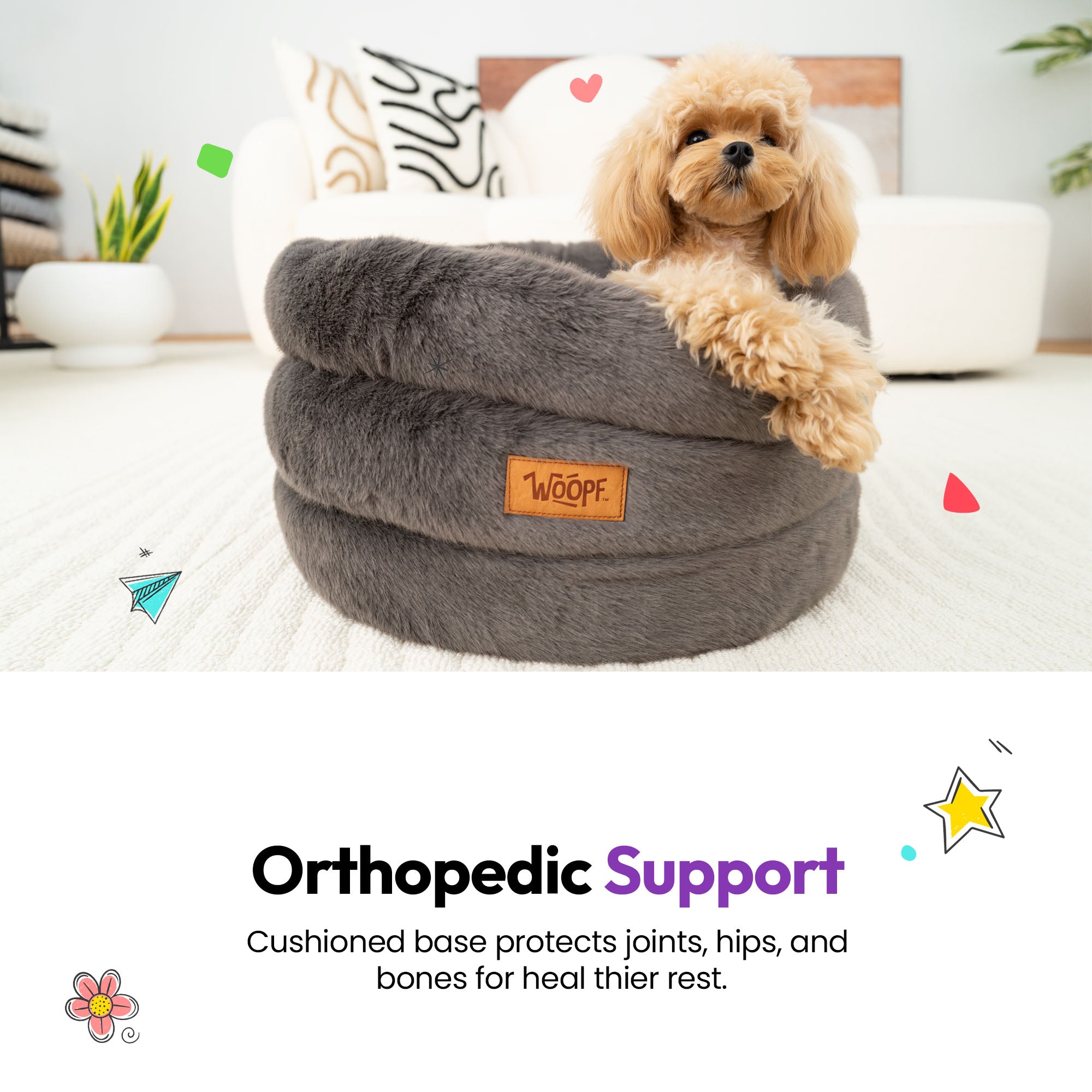 Lit rond à poils doux