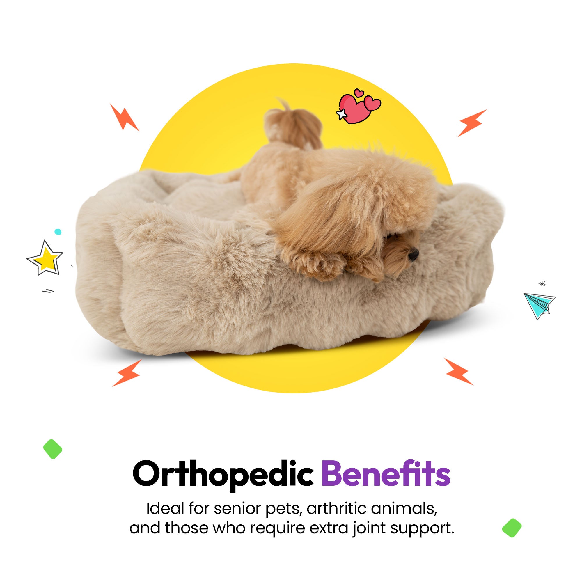 毛足の長い畝織り長方形ベッド