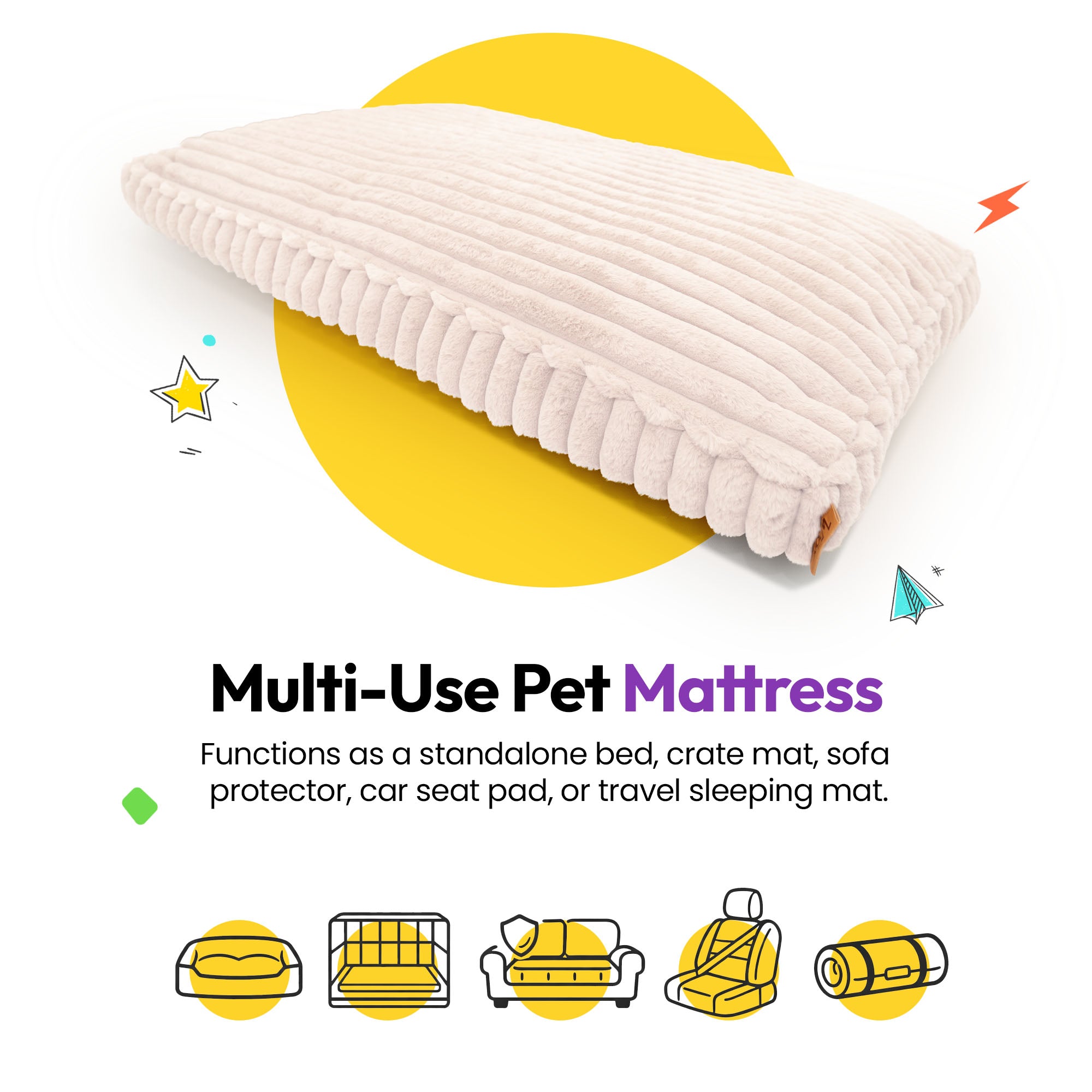 Tapis de couchage en velours côtelé duveteux