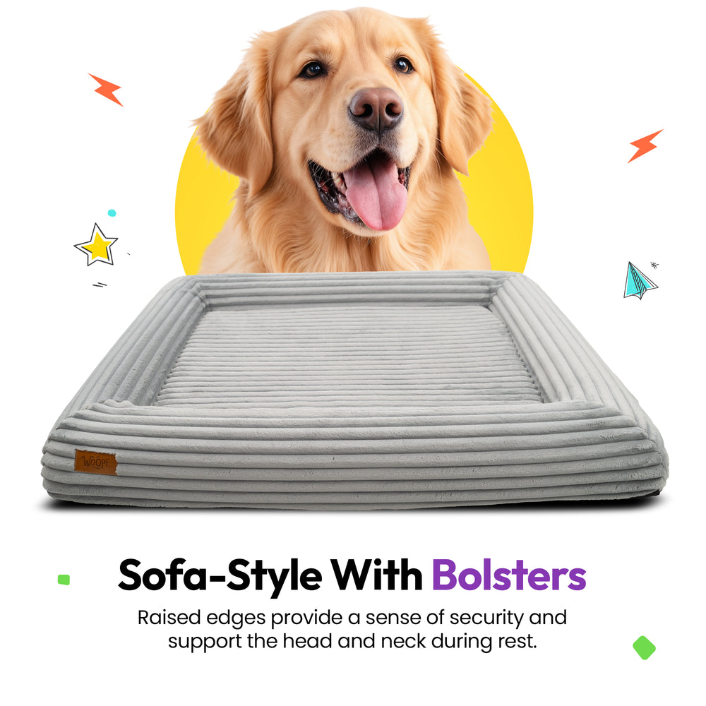 SNÜZ Orthopedic Corduroy Bed, Grey