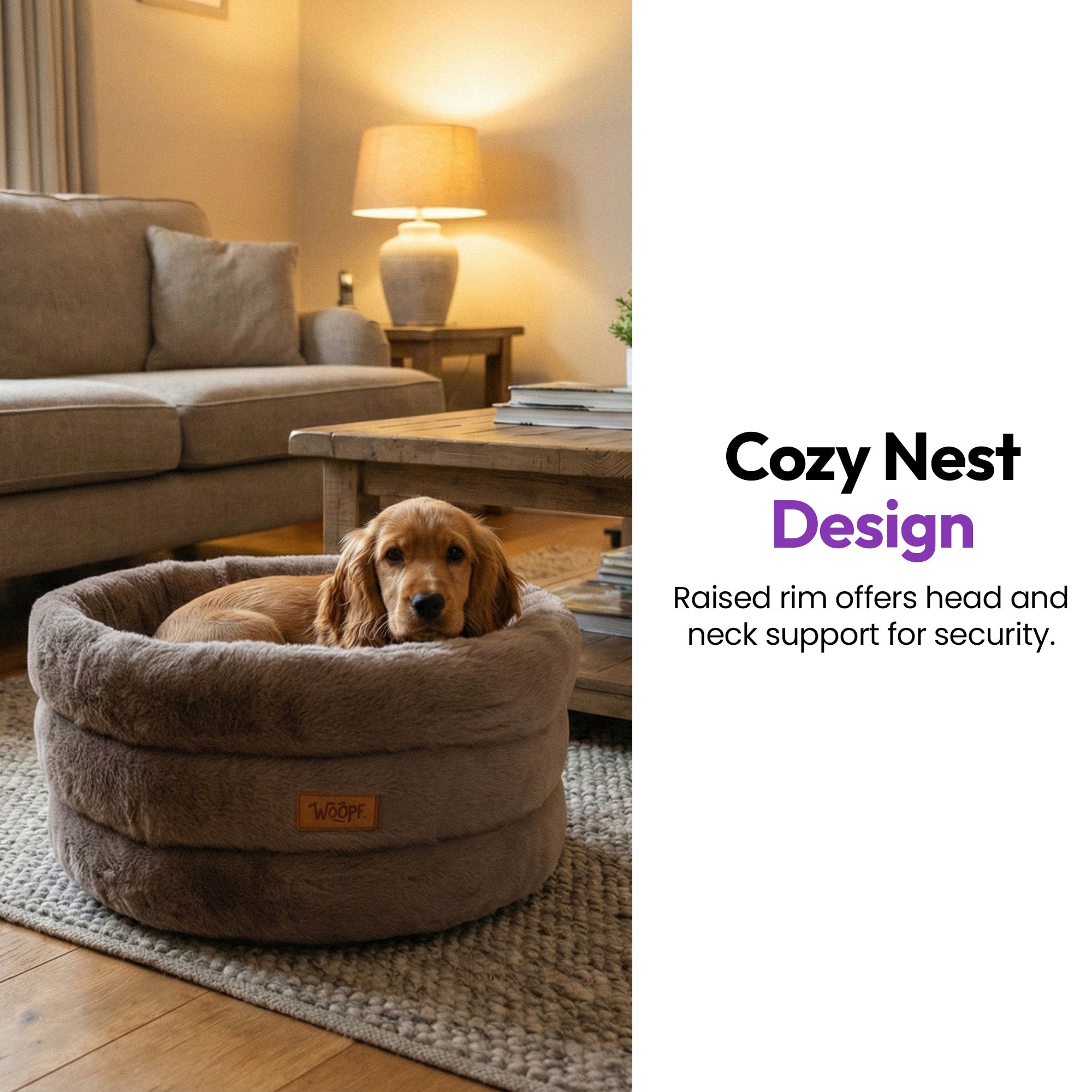 Lit rond à poils doux