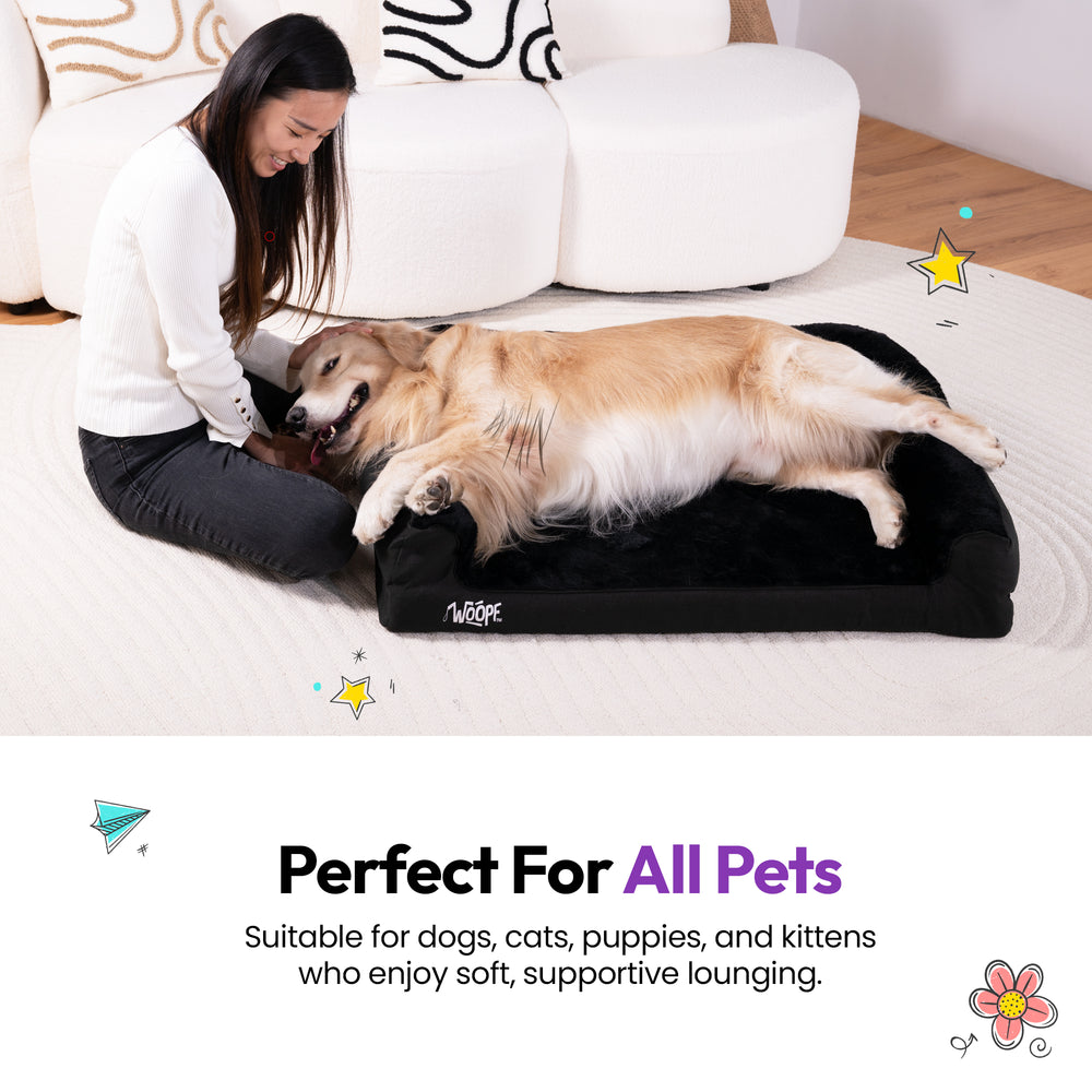 SNÖR Vet Orthopedic Bed, Black