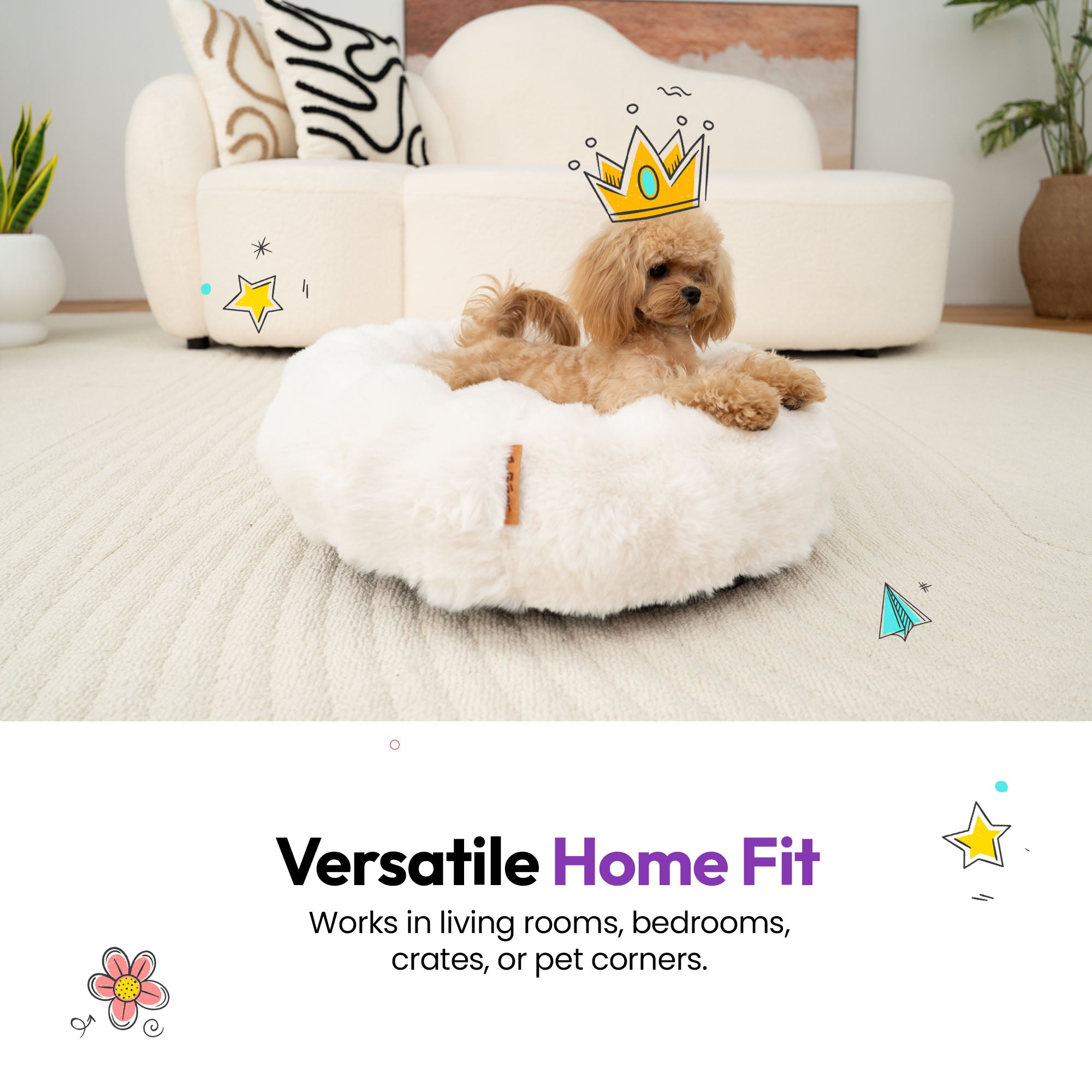 Flauschige Kurven Offenes Rechteckbett